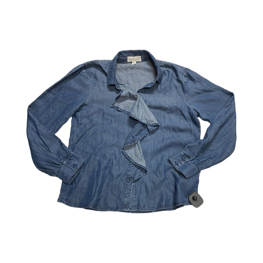 Top Ls By Cloth & Stone In Blue Denim, Size:S