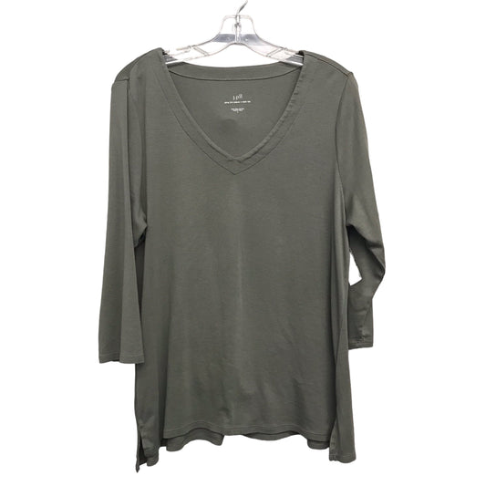 GREEN TOP 3/4 SLEEVE BASIC by J. JILL Size:L