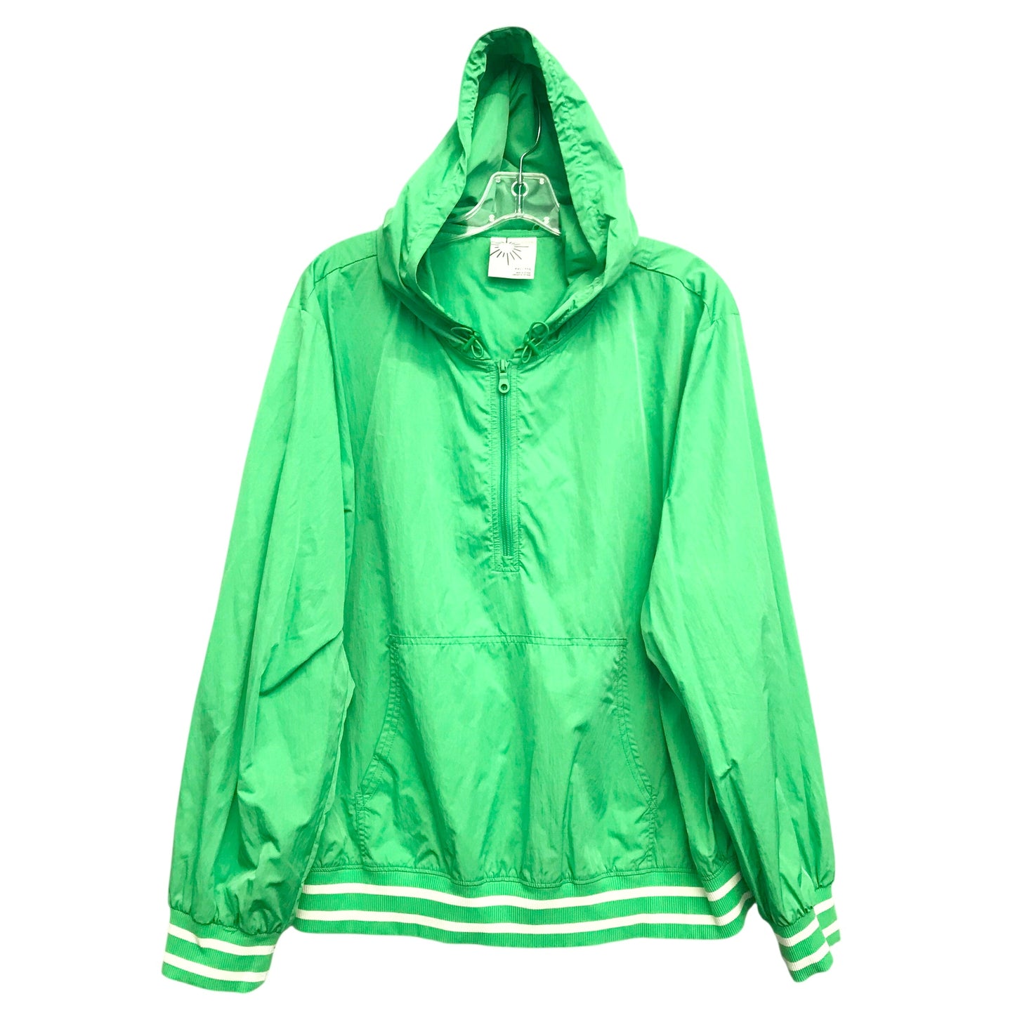 Athletic Jacket By Offline In Green, Size:1X