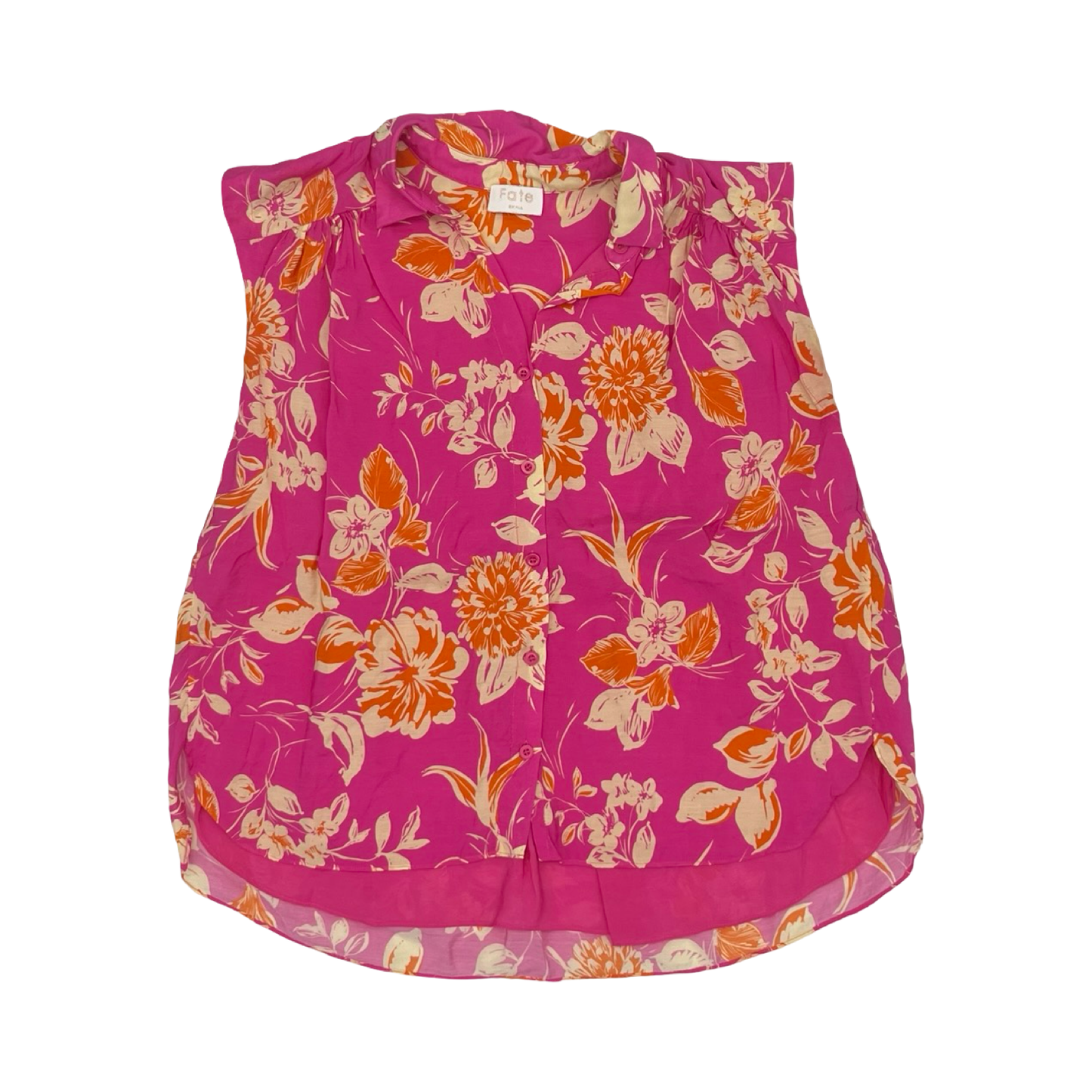 Blouse Ss By Fate In Orange & Pink, Size:S