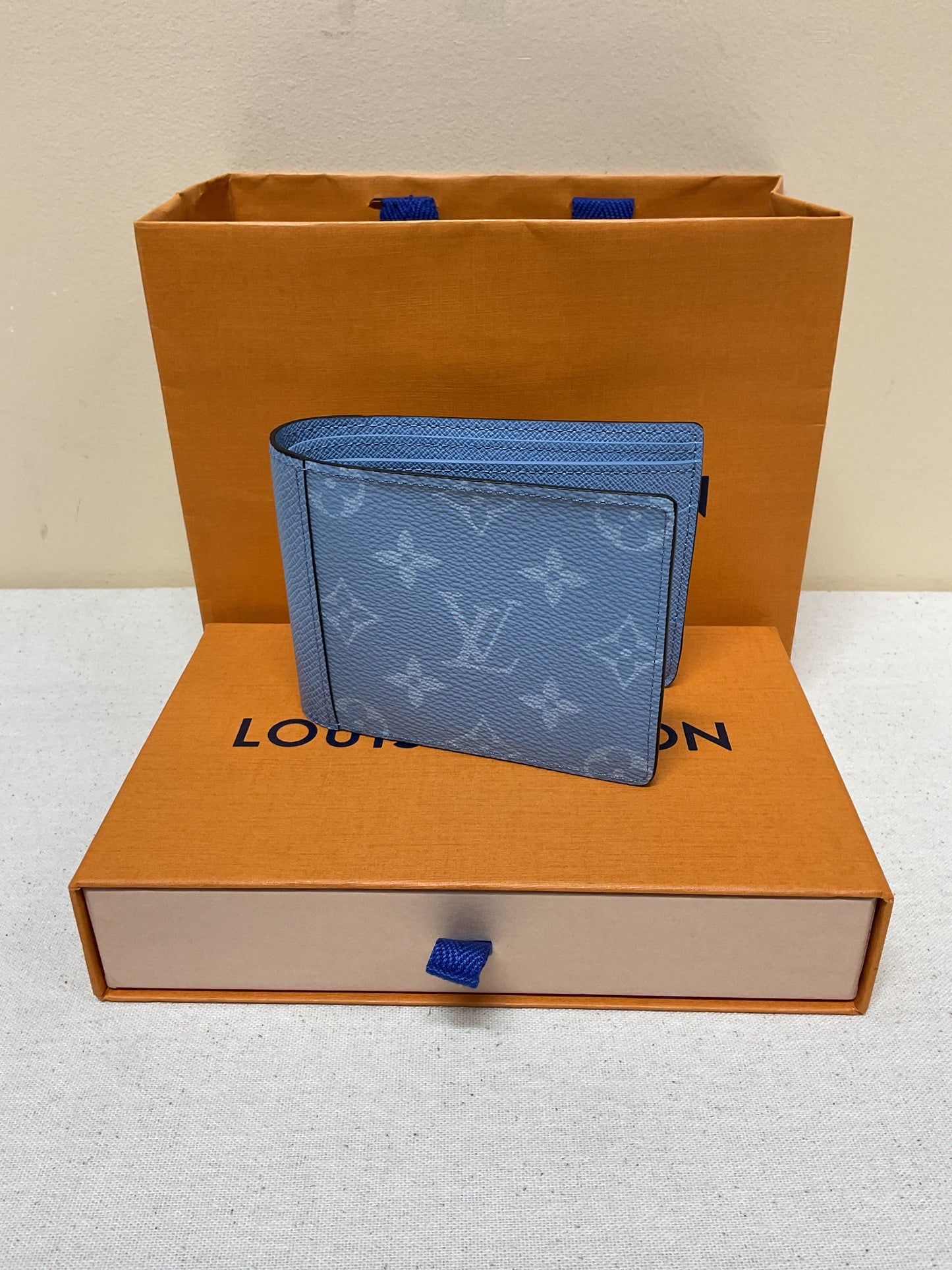 Wallet Luxury Designer By Louis Vuitton In Blue, Size:Small