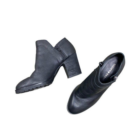 Boots Ankle Heels By Lucky Brand In Black, Size:6.5