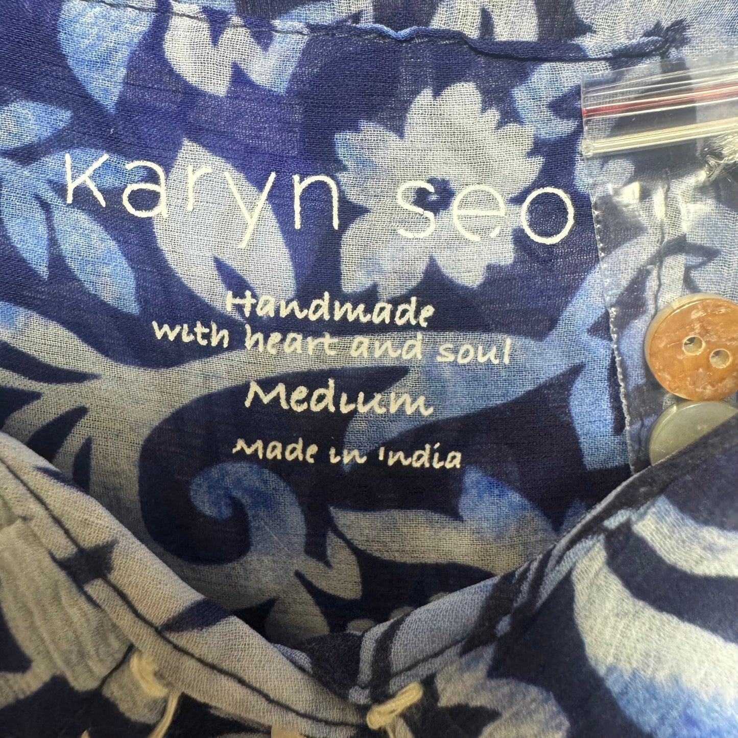 WOV HOLLY Top Long Sleeve By karyn seo In Blue Multi, Size: M