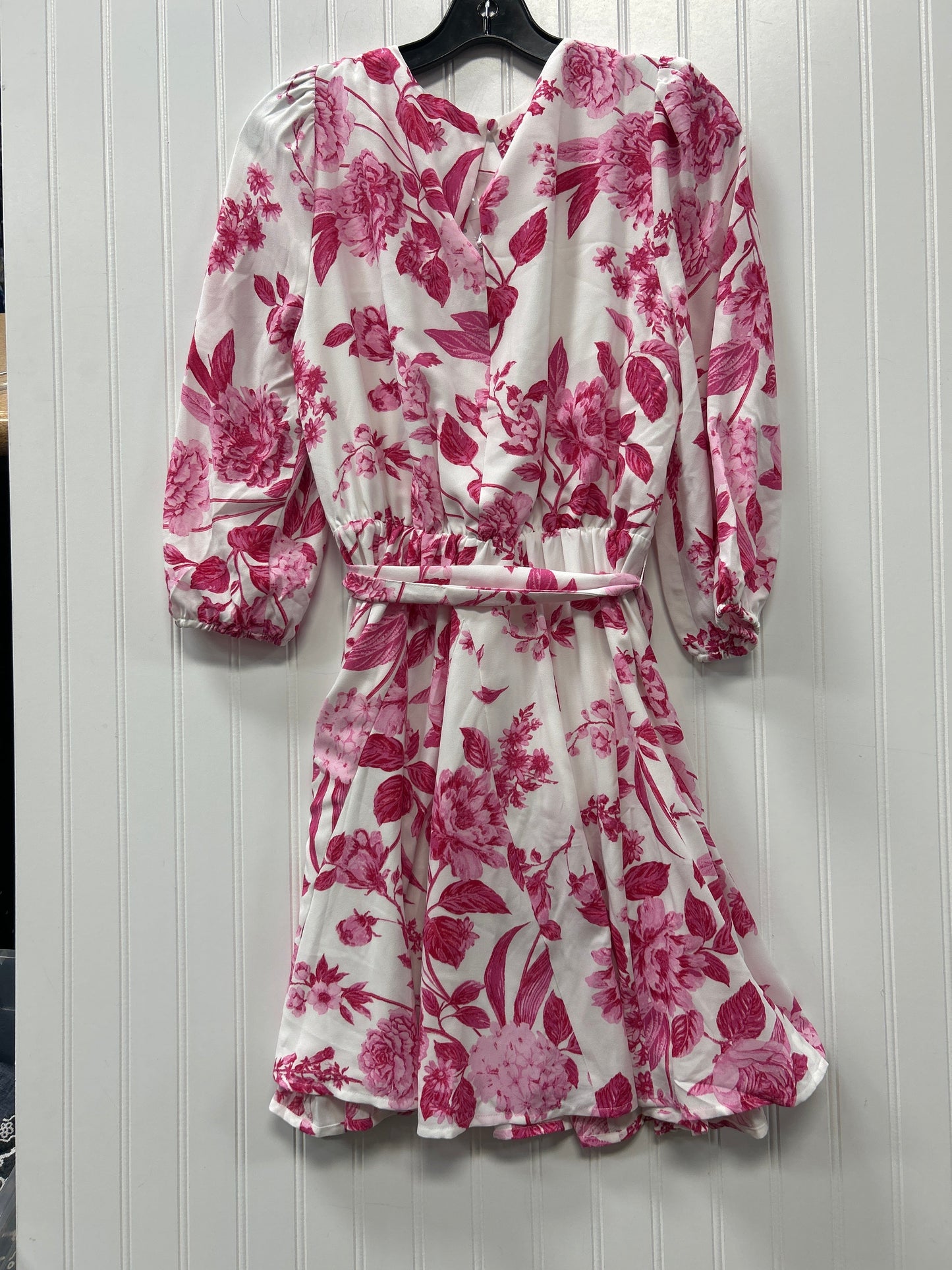 Dress Casual Midi By Sugar Lips In Pink & White, Size:M