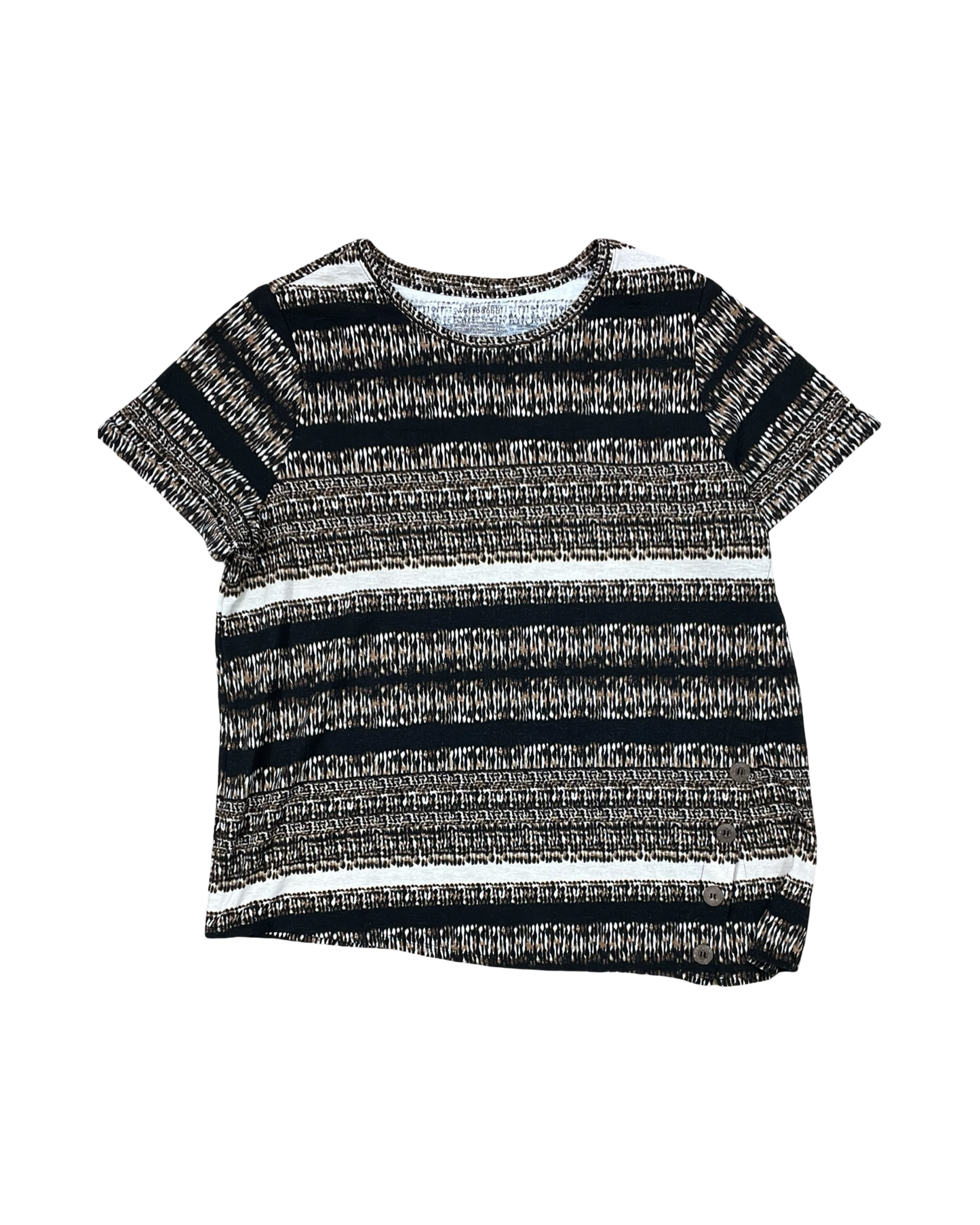 Top Ss By Clothes Mentor In Black & Brown, Size:1X