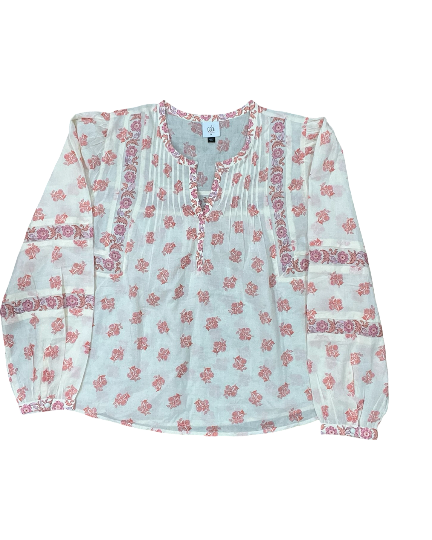 Top Ls By Cabi In Cream & Pink, Size:M