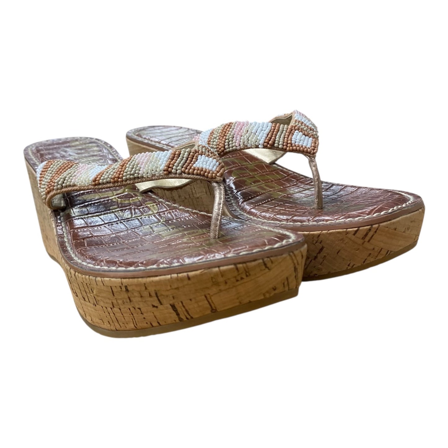 Sandals Heels Wedge By Sam Edelman In Brown, Size:9