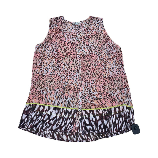 Top Sleeveless By Cabi In Brown & Pink, Size:Xl