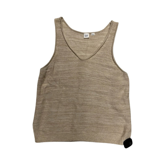 Top Sleeveless By Gap In Tan, Size:M