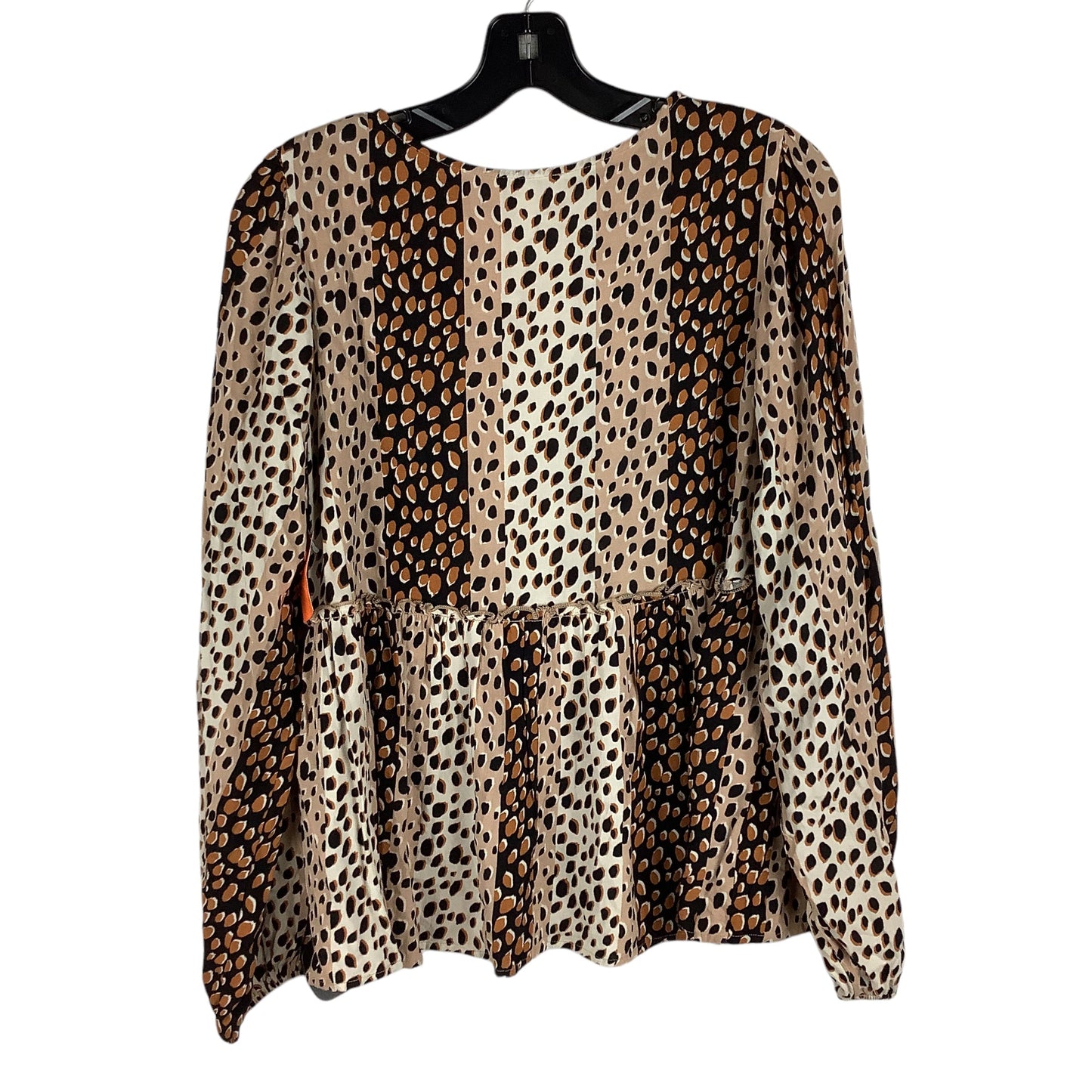 Top Long Sleeve By Andree By Unit In Animal Print, Size: L