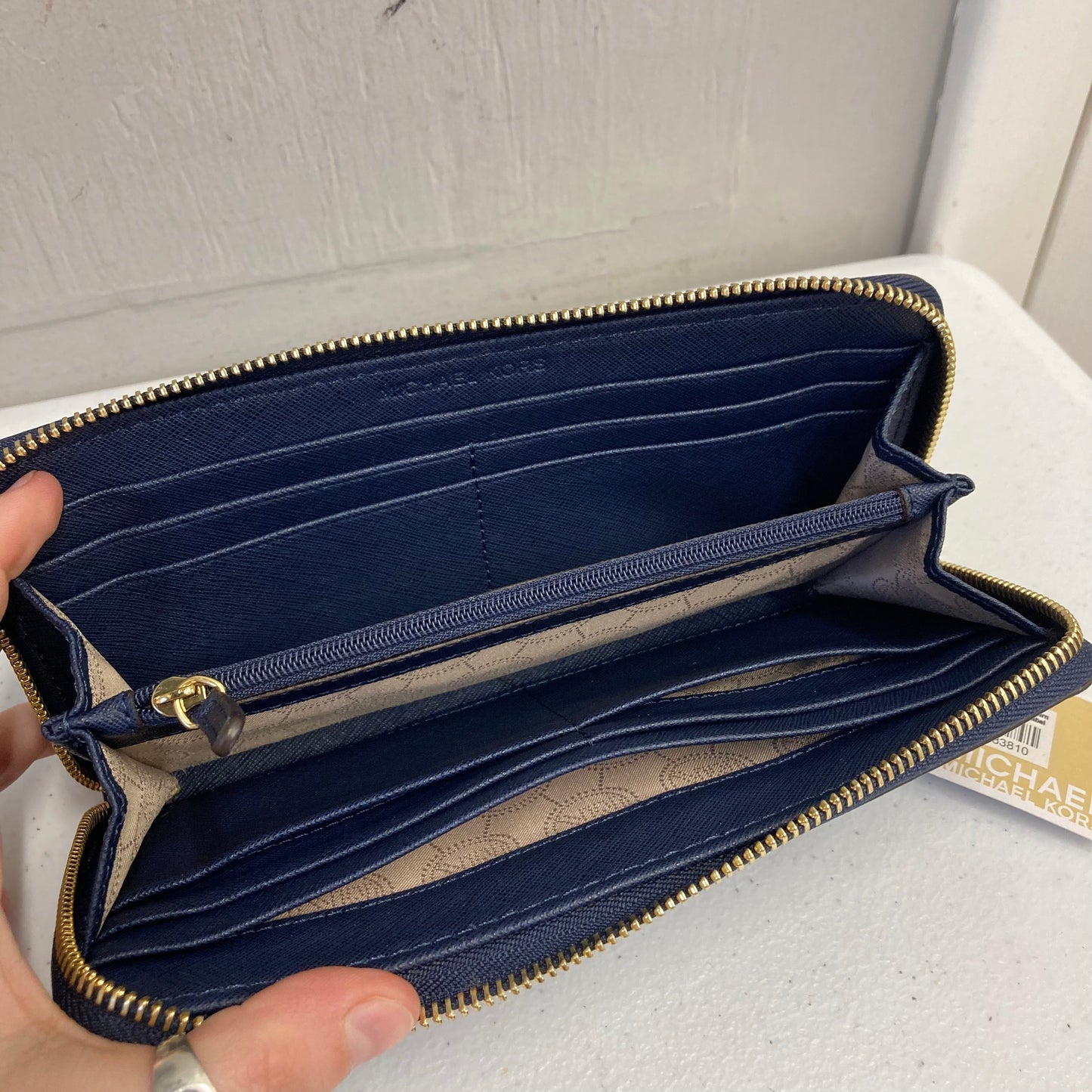 Wallet Designer By Michael Kors In Navy, Size:Large