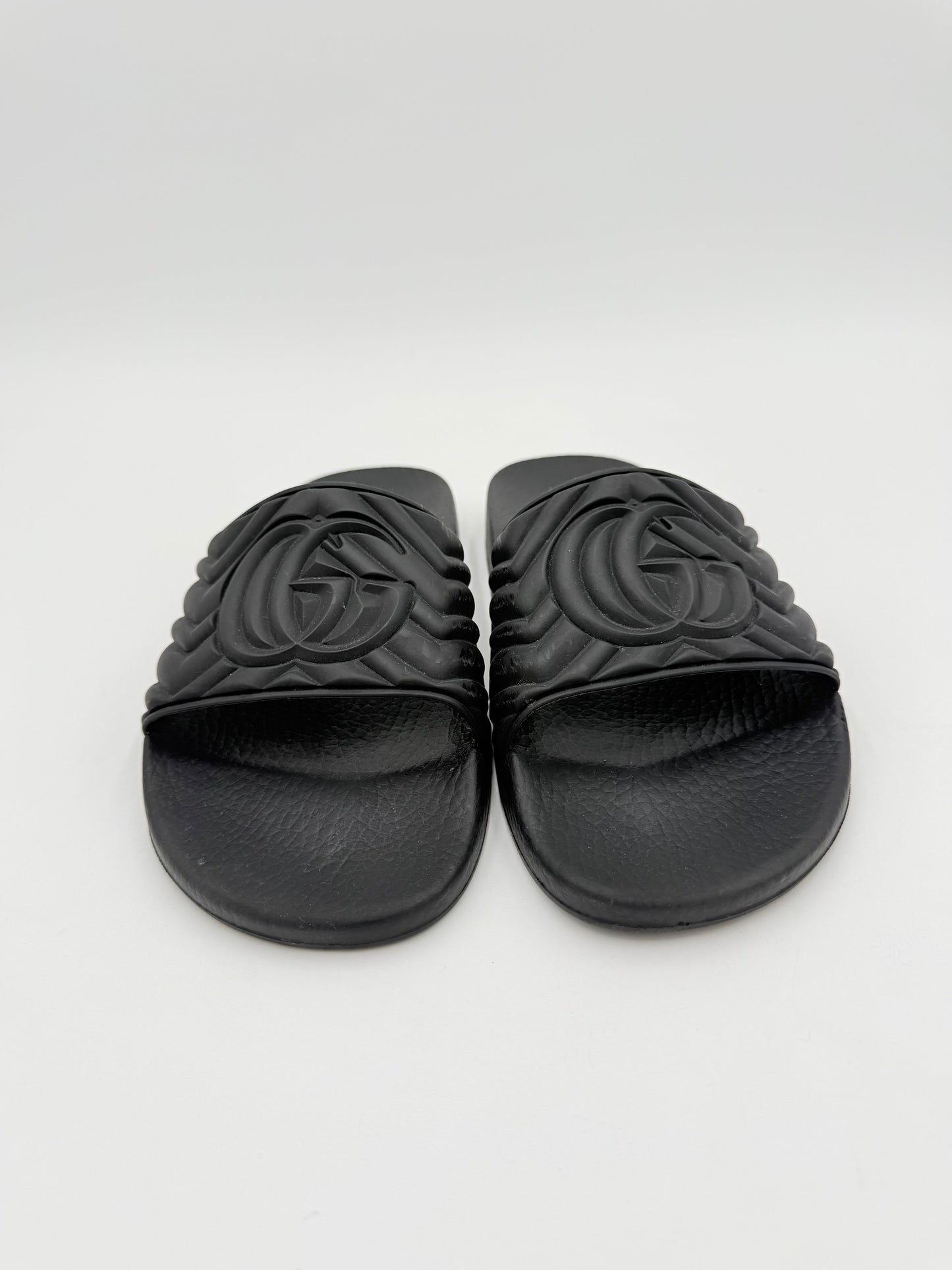 Sandals Luxury Designer By Gucci In Black, Size:8.5