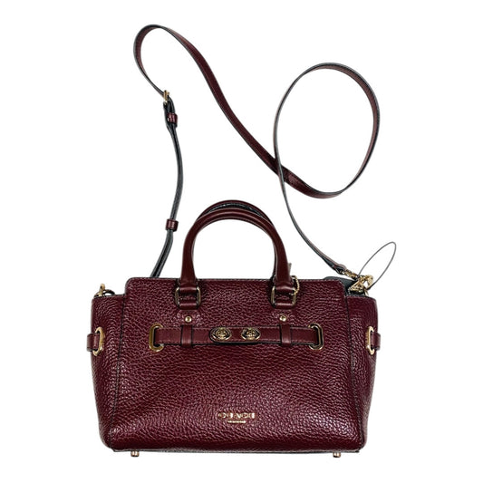 Handbag Designer By Coach In Maroon, Size:Medium