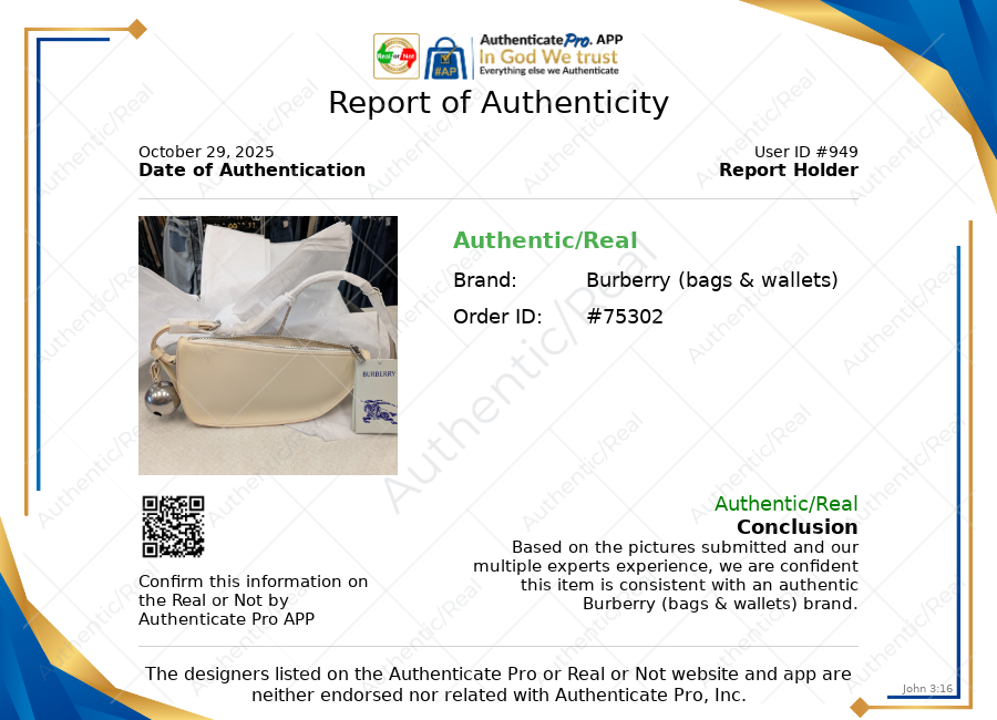 Handbag Luxury Designer By Burberry In Cream, Size:Small