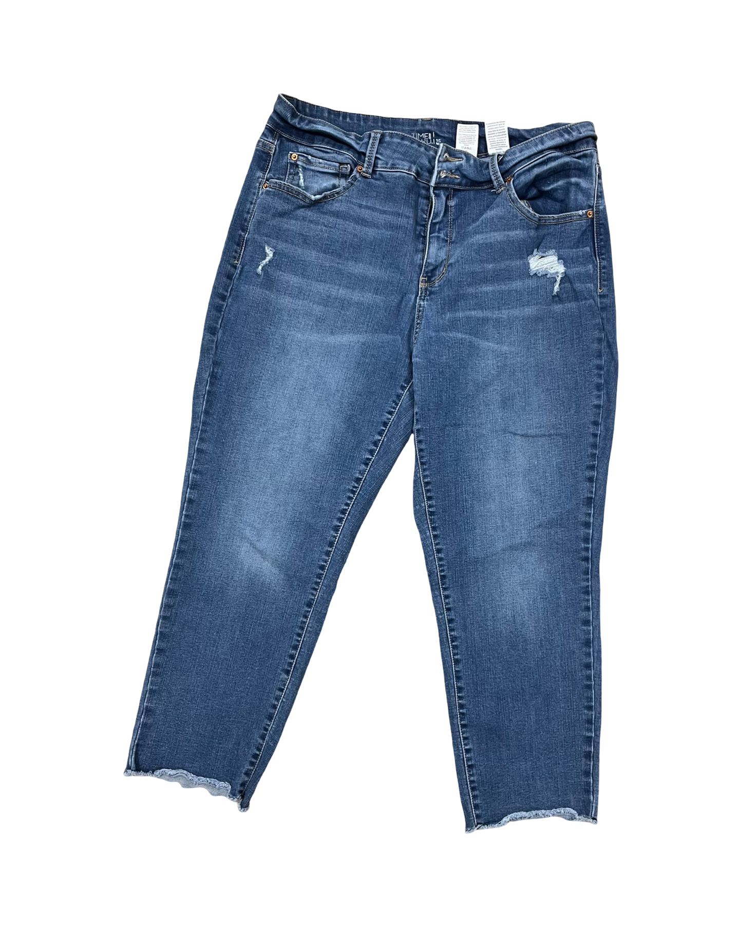 Jeans Cropped By Timeson In Blue Denim, Size:16