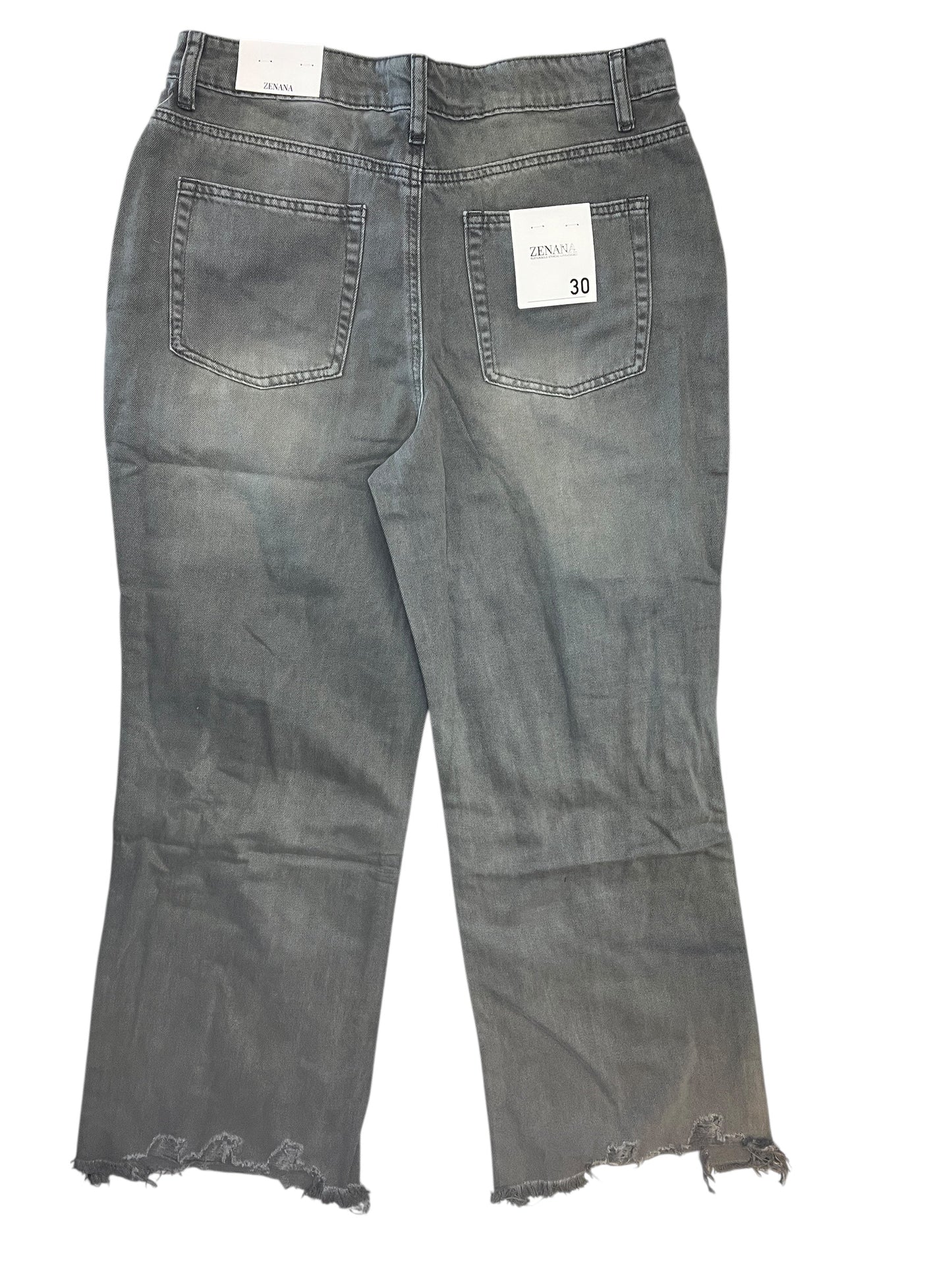 Jeans Wide Leg By Zenana In Grey, Size:10