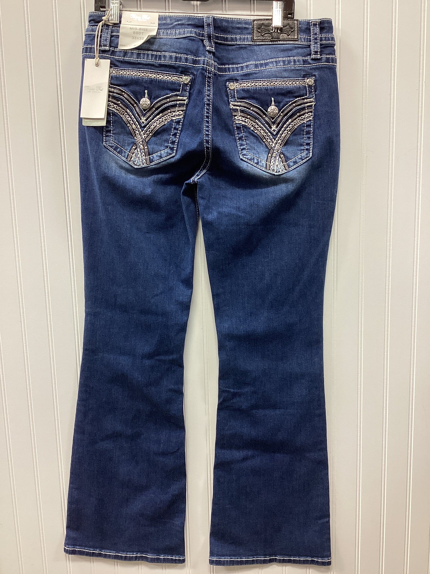 Jeans Boot Cut By Miss Me In Blue Denim, Size:12 NWT