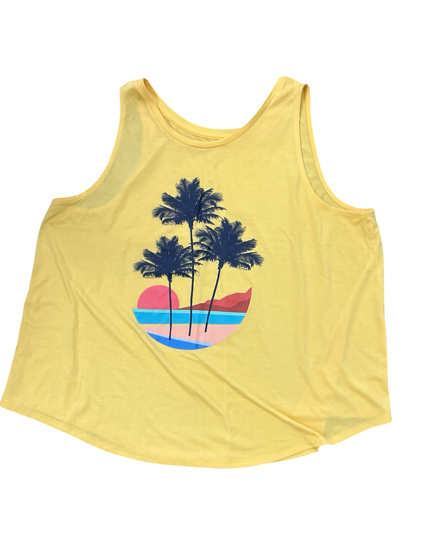 Top Sleeveless By St Johns Bay In Yellow, Size:1X
