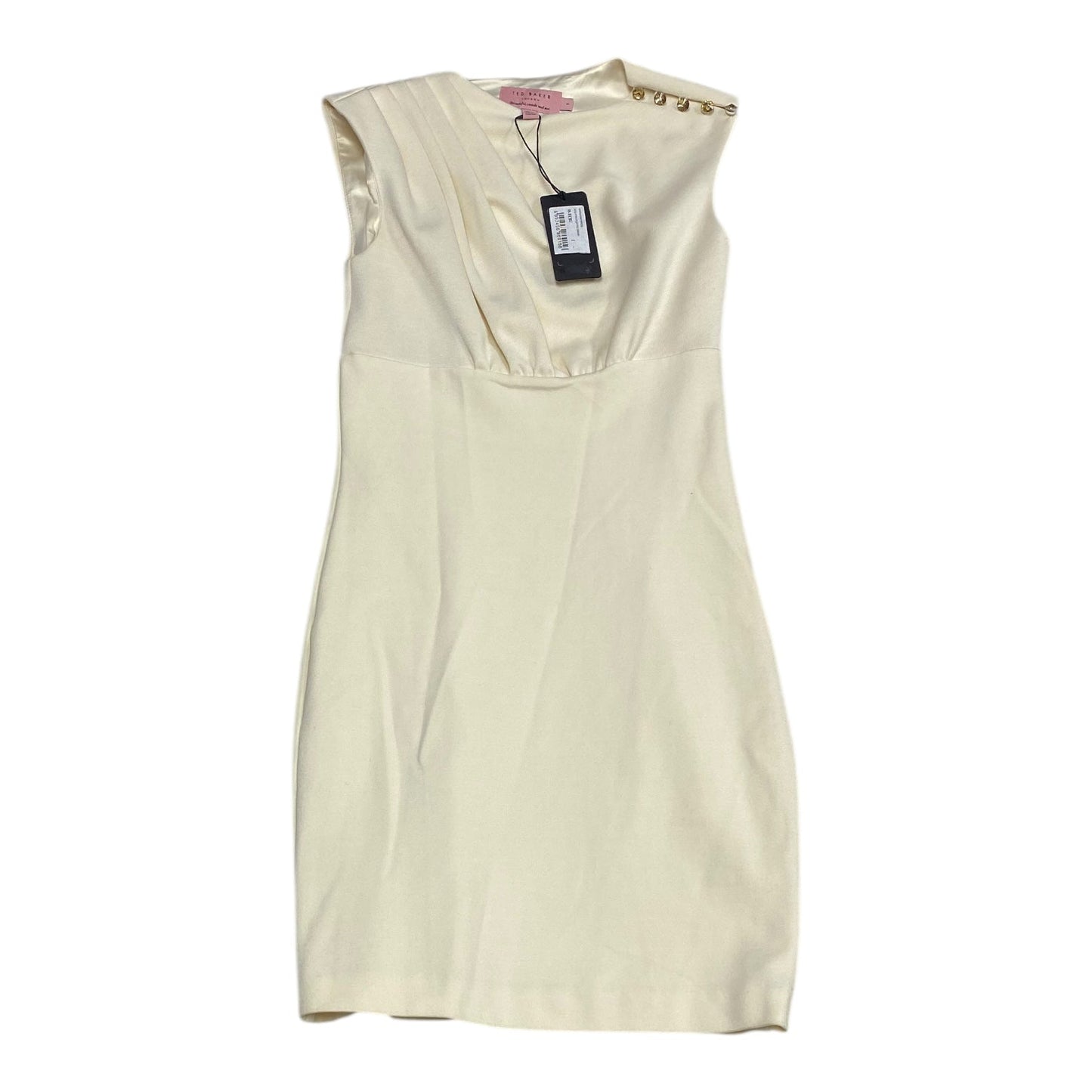 Dress Designer By Ted Baker In Cream, Size:S