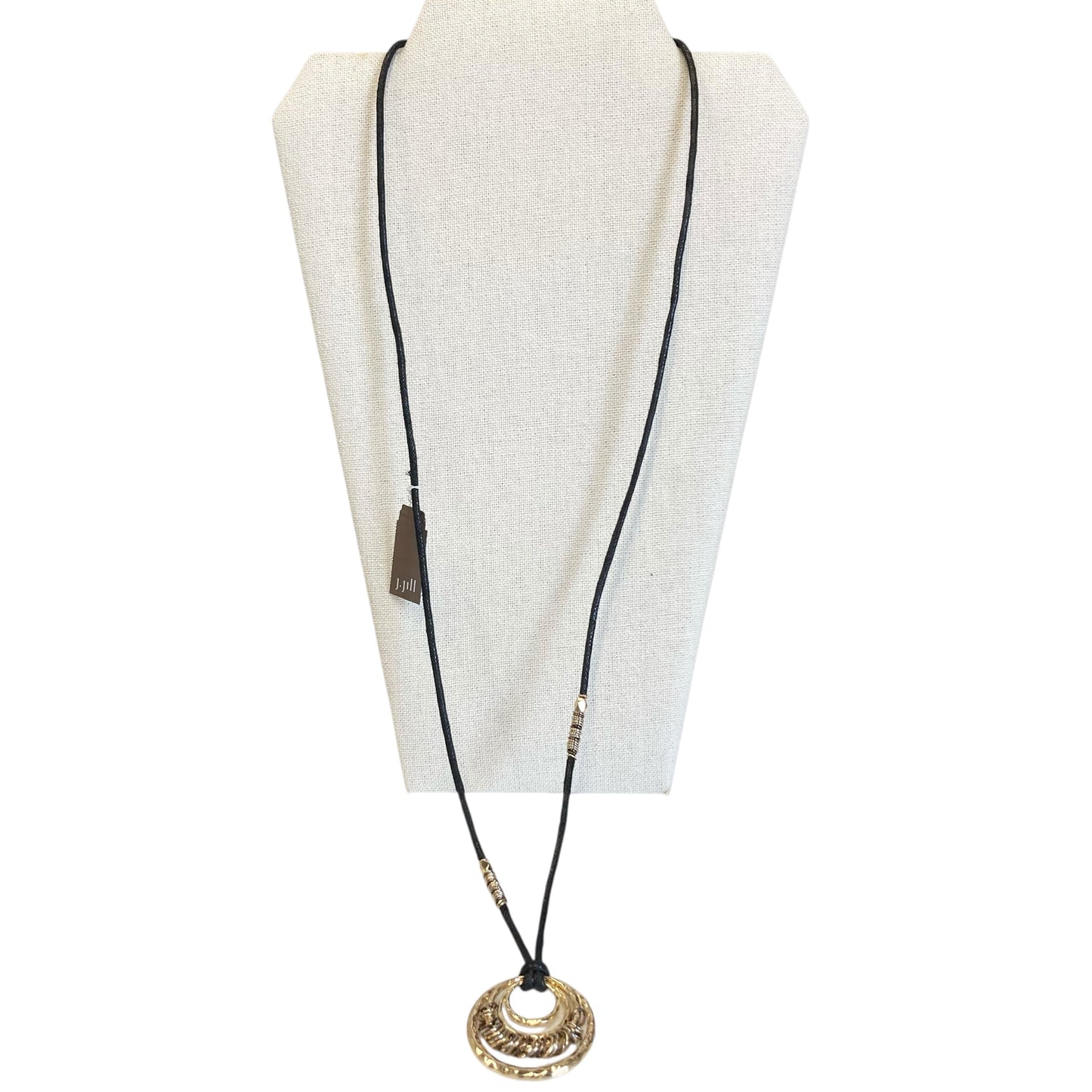 Necklace Lariat & Y-Drop By J. Jill In Black & Gold
