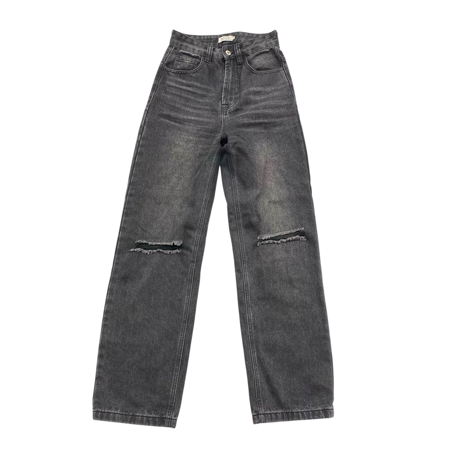 Jeans Straight By Beginning Boutique In Black Denim, Size:4