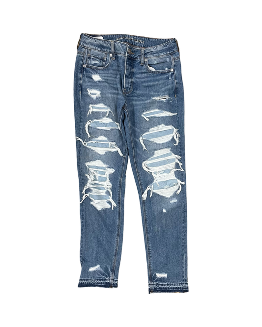 Jeans Skinny By American Eagle In Blue Denim, Size:4