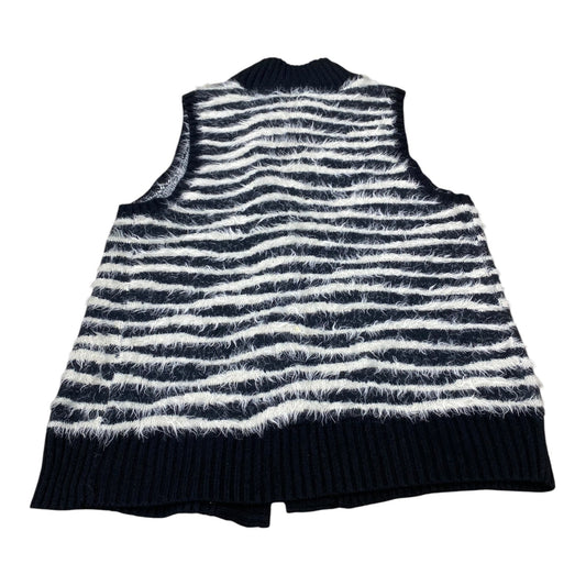 Vest Faux Fur & Sherpa By Chicos In Black & White, Size:M