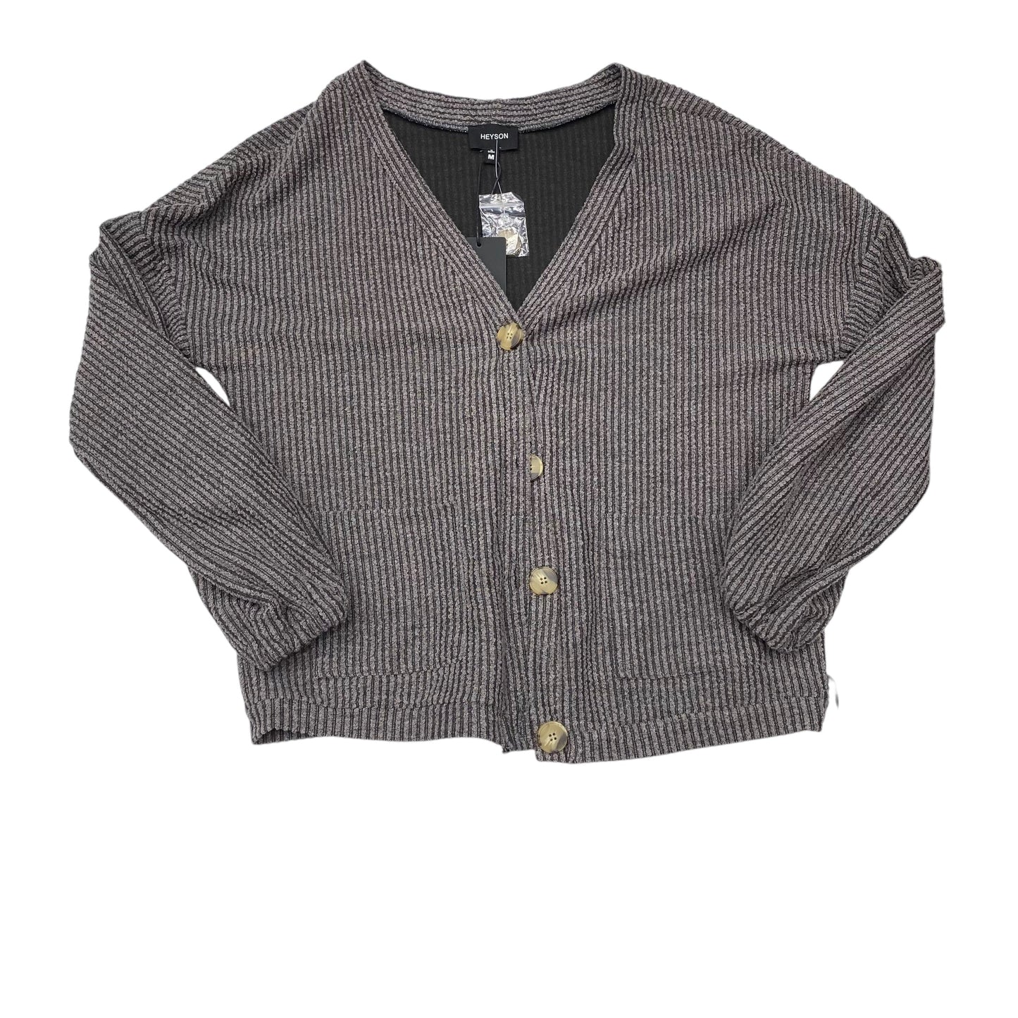 Sweater Cardigan By Heyson In Grey, Size:M