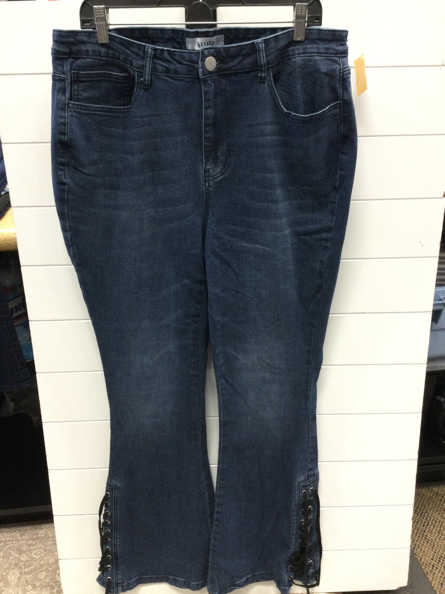 Jeans Wide Leg By Arula In Blue Denim, Size:14