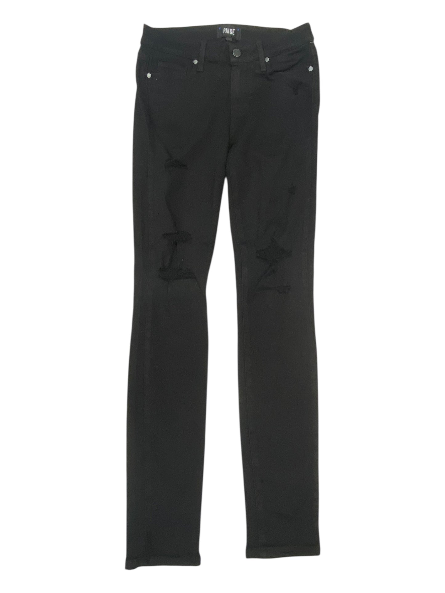 Jeans Skinny By Paige In Black Denim, Size:6
