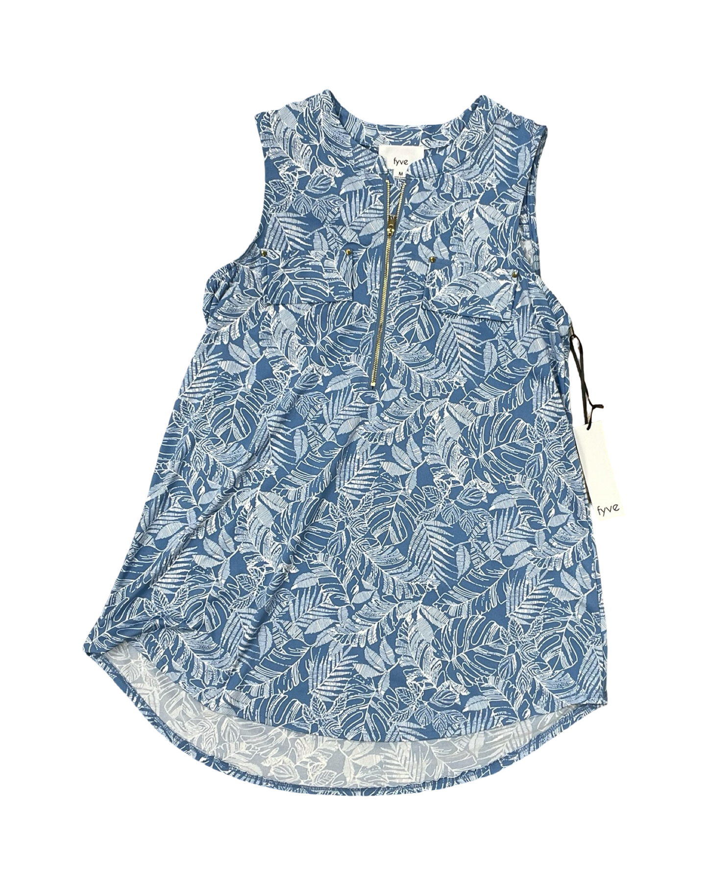 Top Sleeveless By Clothes Mentor In Blue & White, Size:M