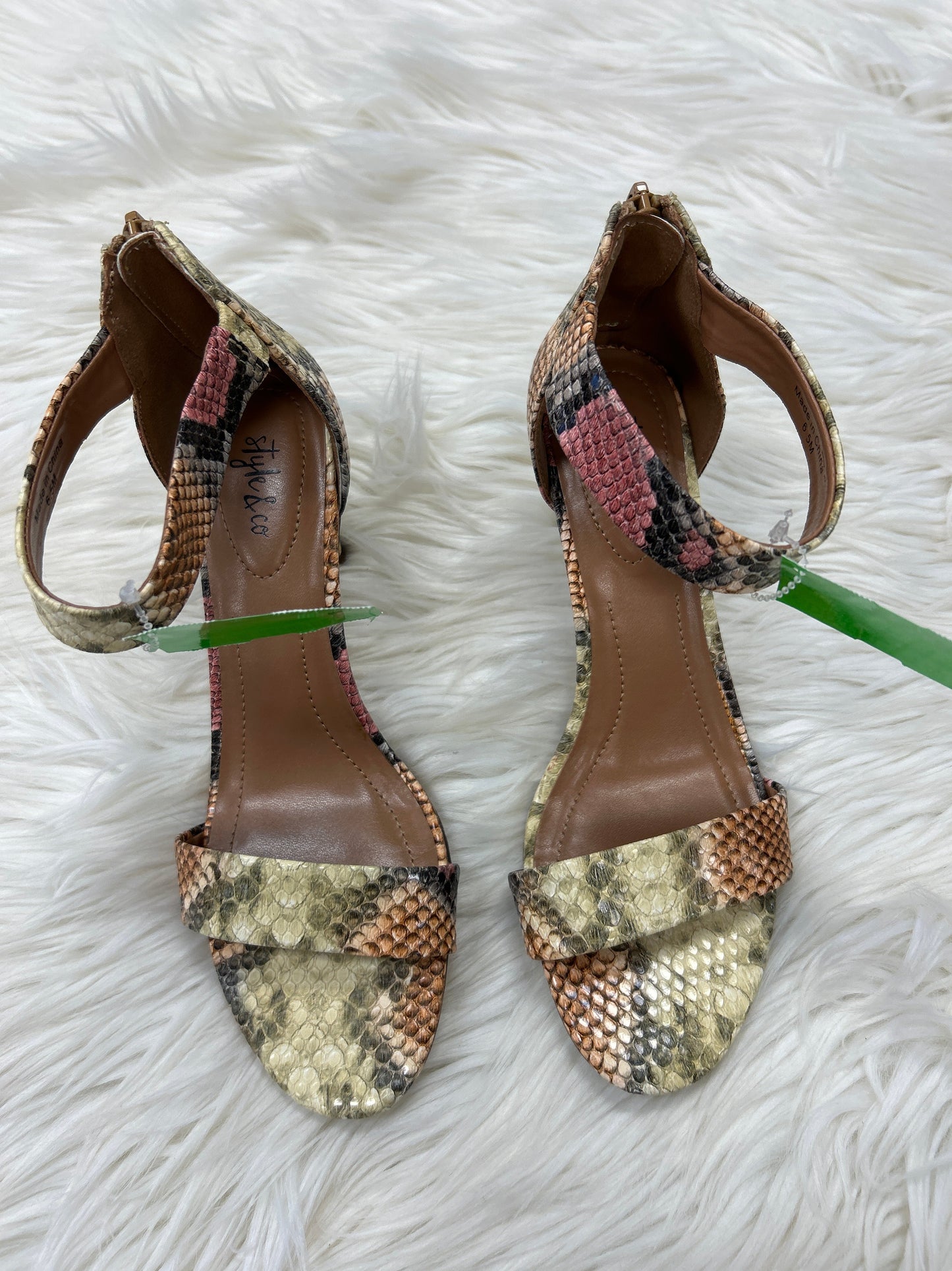 Sandals Heels Kitten By Style And Company In Multi, Size:6.5