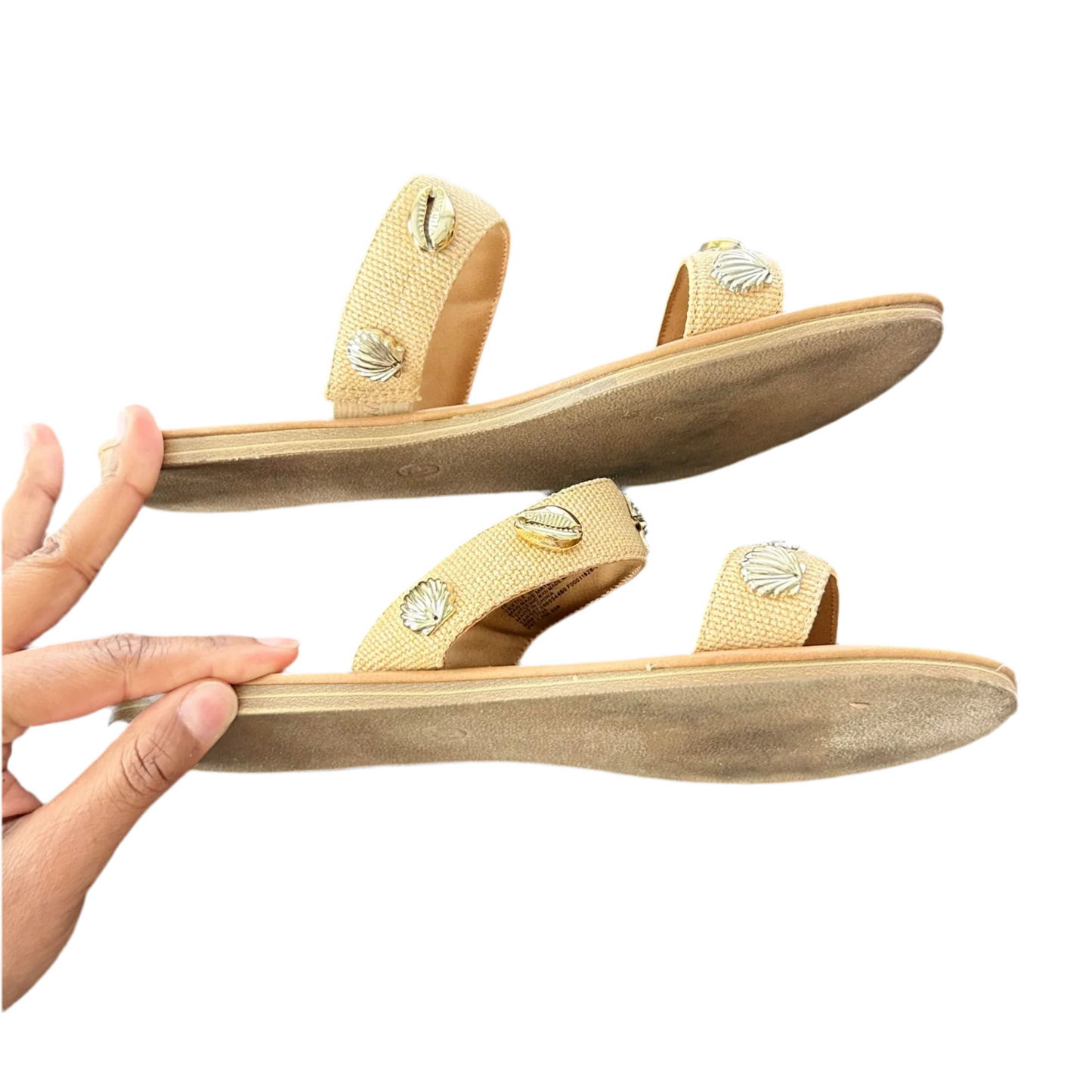 Sandals Flats By A New Day In Gold & Tan, Size: 10