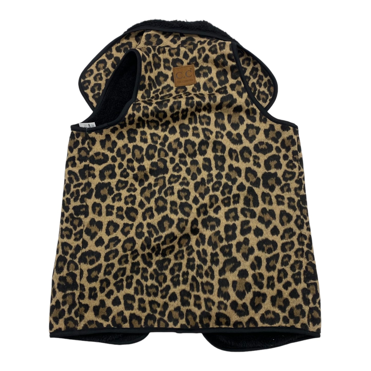 Vest Faux Fur & Sherpa By C And C In Animal Print, Size:Xs