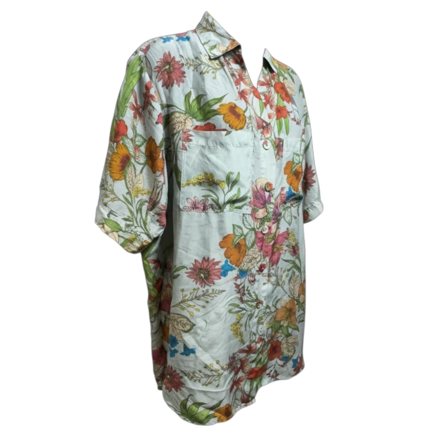 Liliana Silk Oversized Weekend Tunic By Johnny Was In Floral Print, Size: S