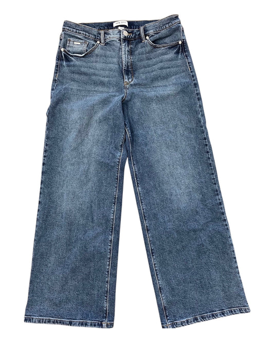 Jeans Wide Leg By Nine West In Blue Denim, Size:12
