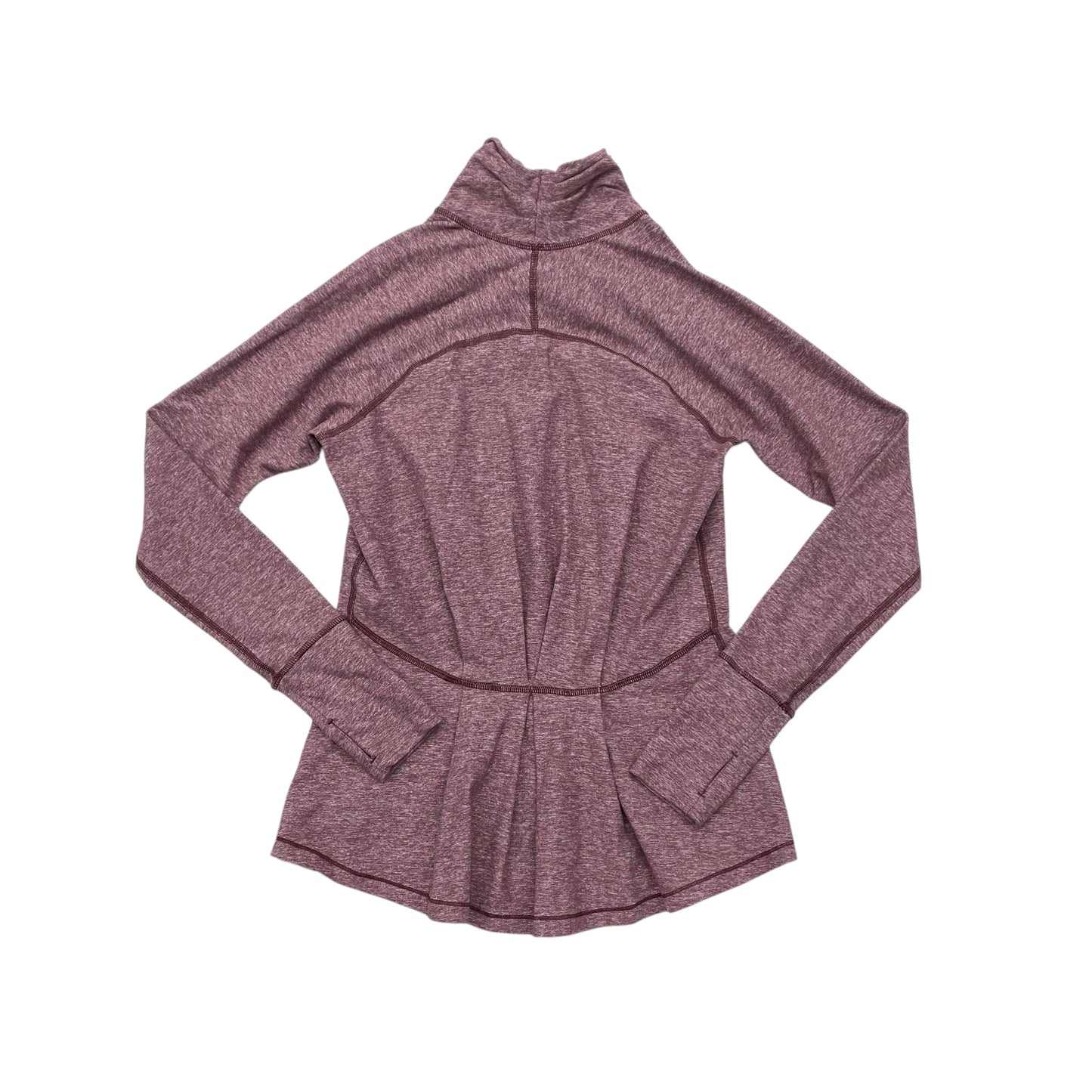 Athletic Top Ls Collar By Lululemon In Maroon, Size:4