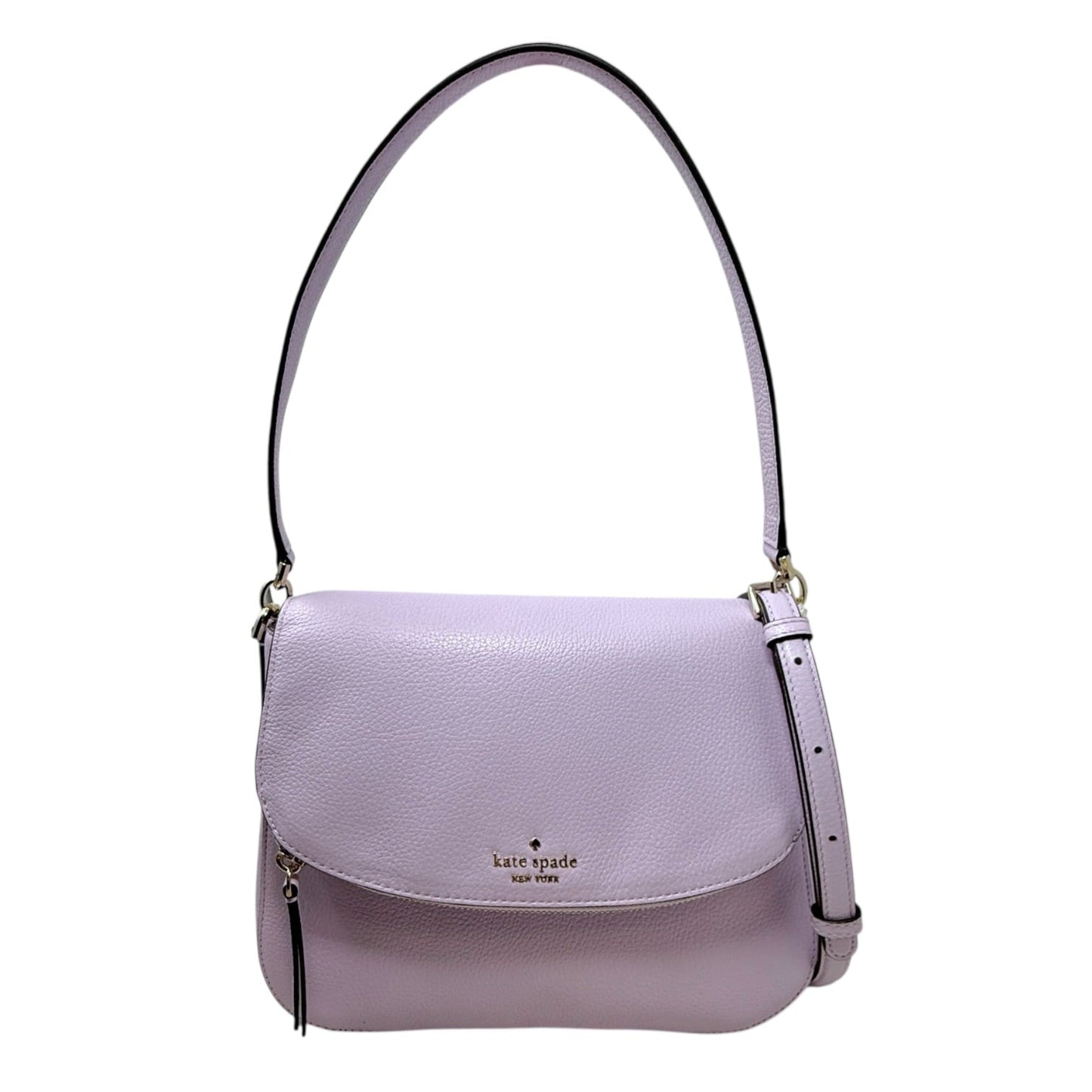 Jackson Flap Leather Satchel In Viola Flower Designer By Kate Spade, Size: Medium