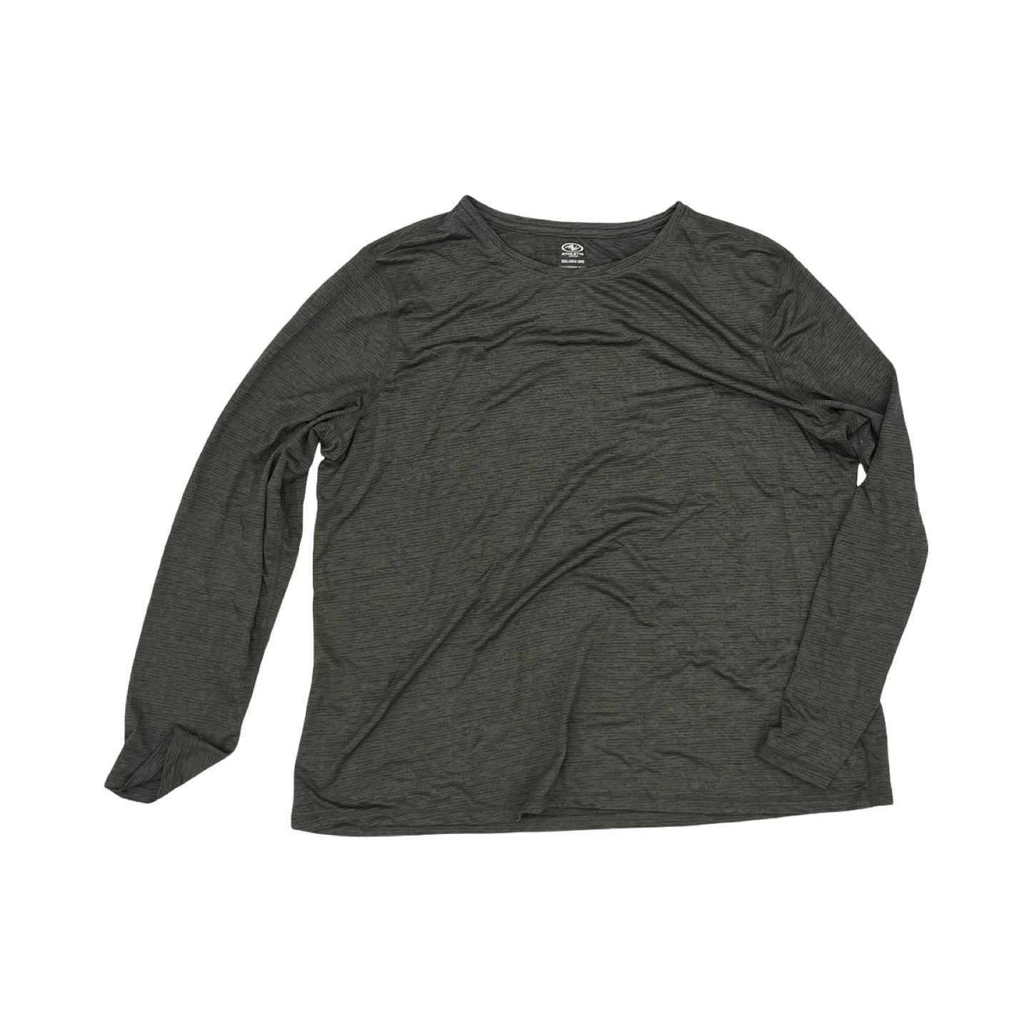 Athletic Top Ls Crewneck By Athletic Works In Green, Size:Xxl