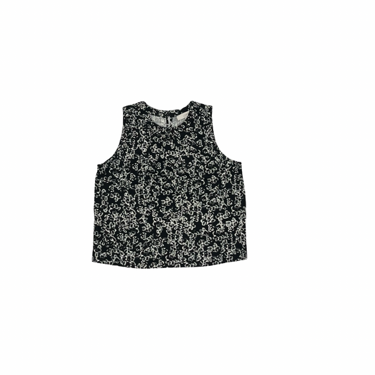Blouse Sleeveless By Loft In Black & Cream, Size:S