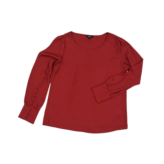 Blouse Ls By Express In Red, Size:M