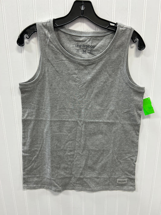 Top Sleeveless By Life Is Good In Grey, Size:M