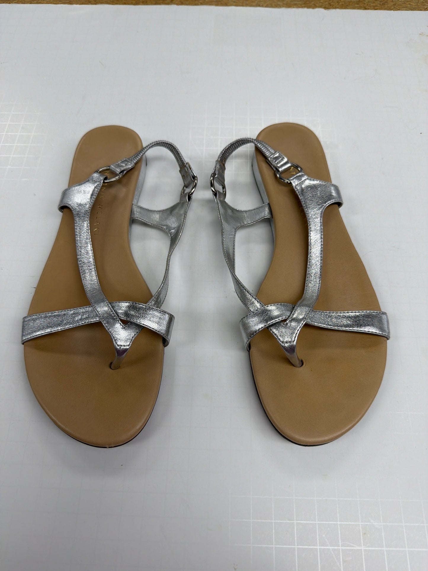 Sandals Flats By Antonio Melani In Silver, Size:7