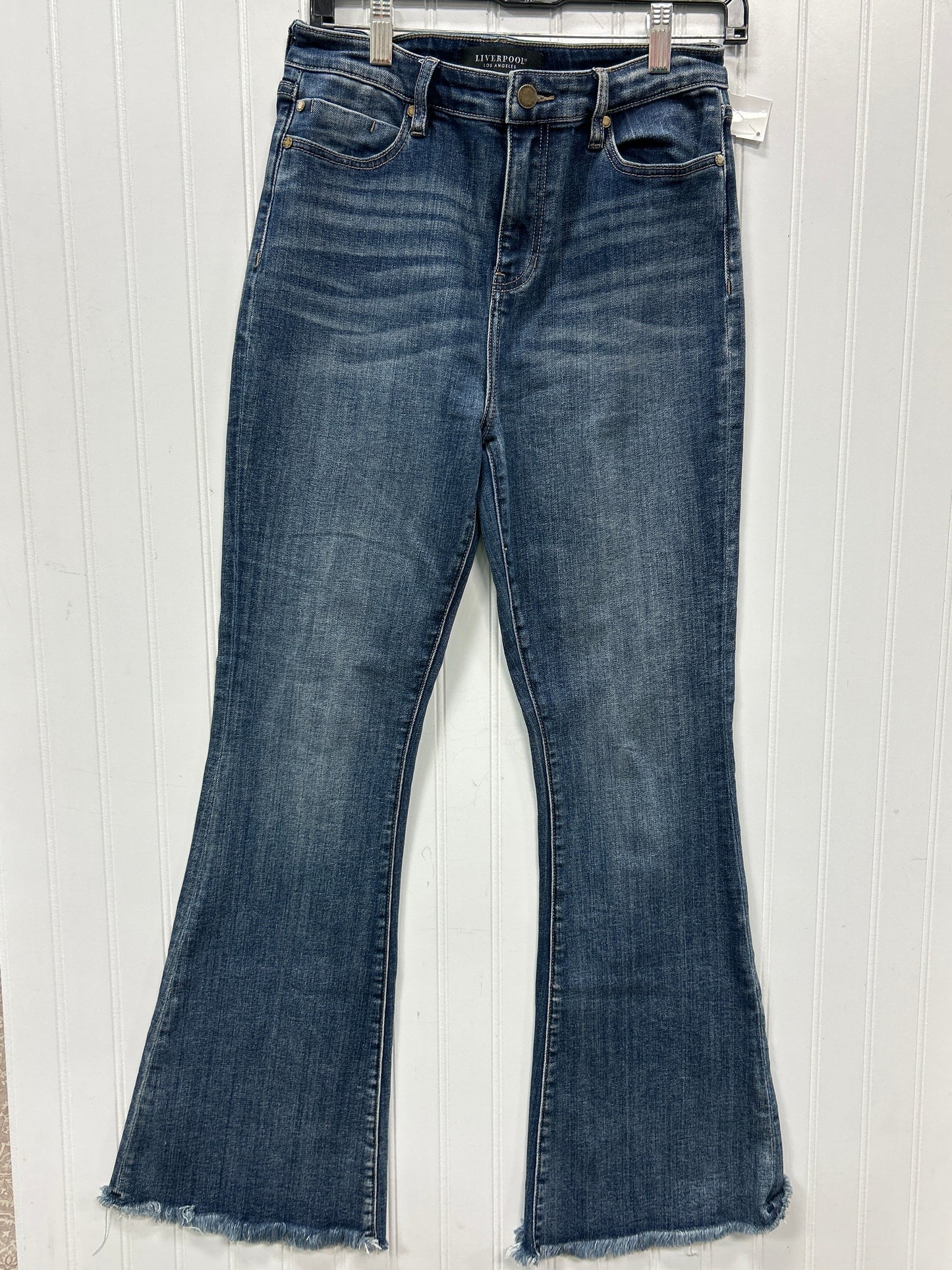 Jeans Flared By Liverpool In Blue Denim, Size:6