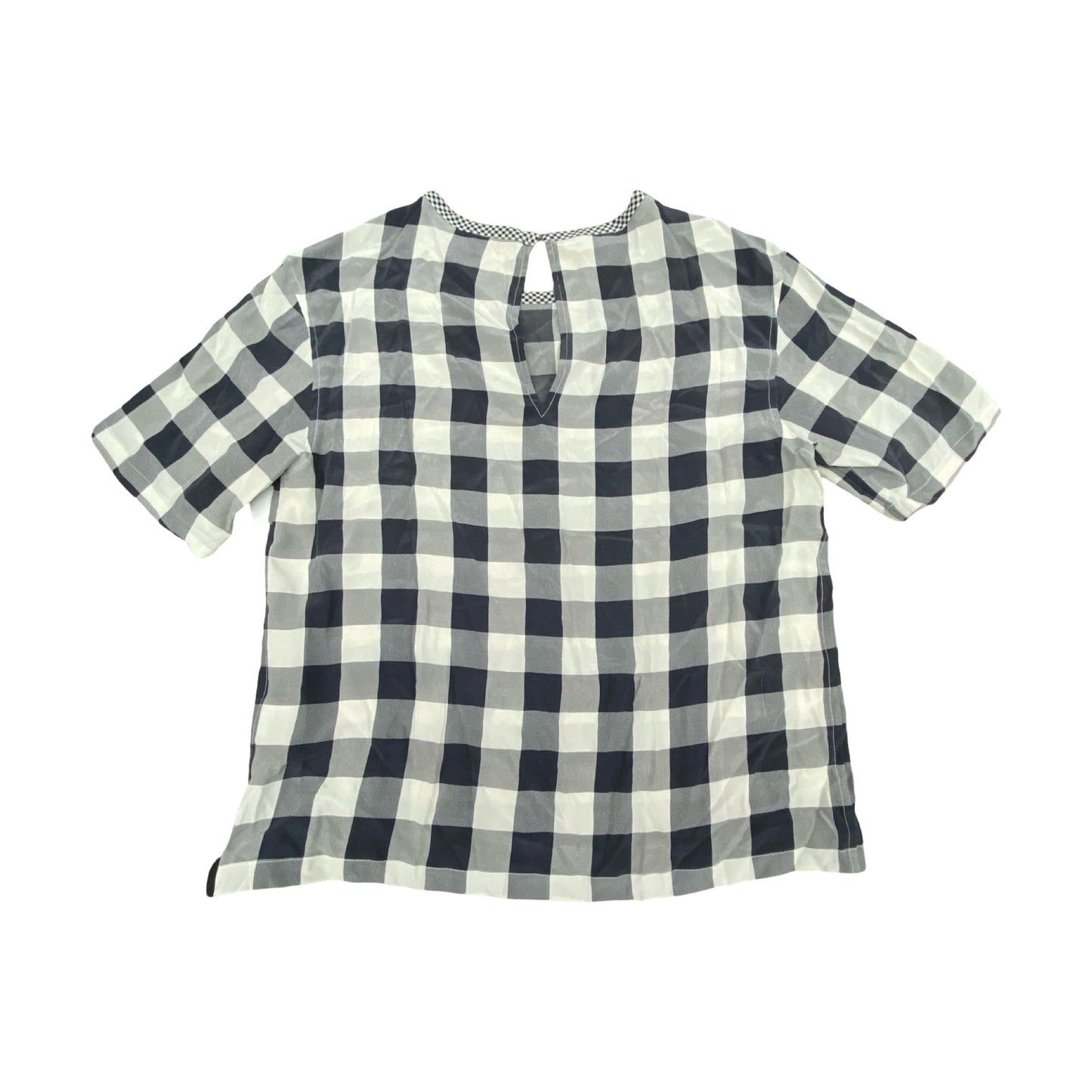 Top Ss By Equipment In Checkered Pattern, Size:L