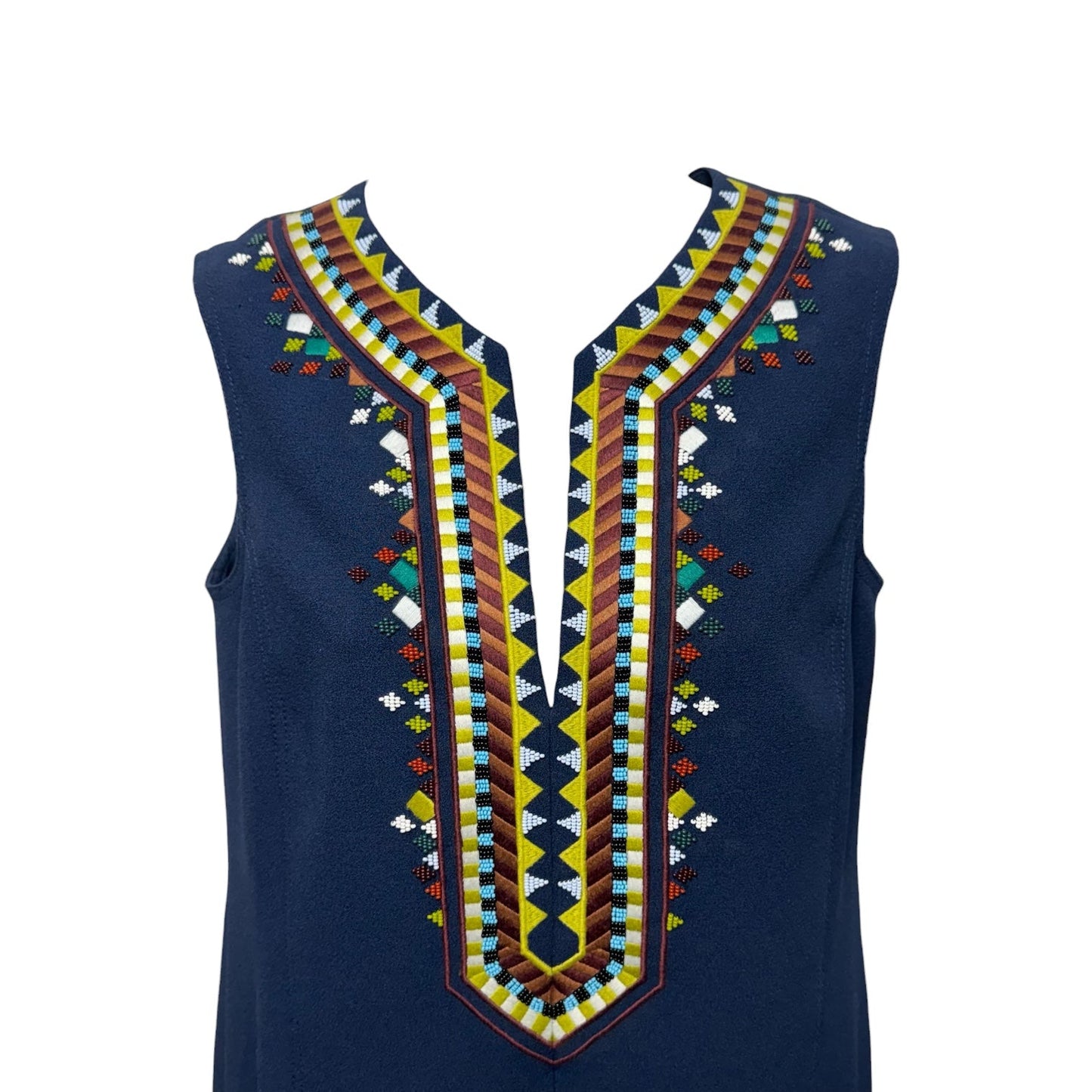 Embroidered Sophia Shift Dress Designer By Tory Burch In Navy, Size: 0