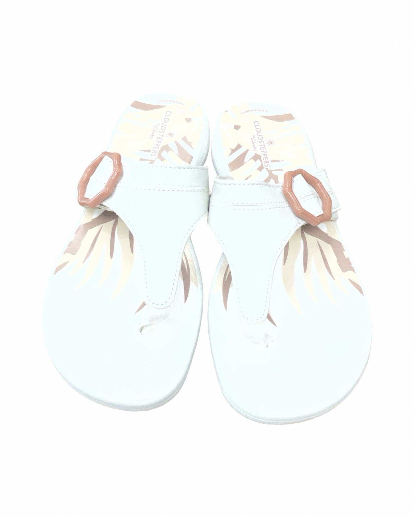 Sandals Flip Flops By Clarks In White, Size:10