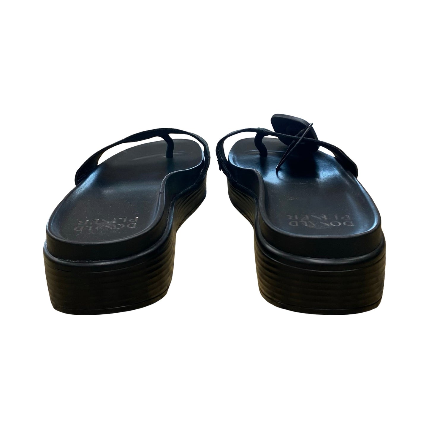 Sandals Flats By Donald Pliner In Black, Size:9.5