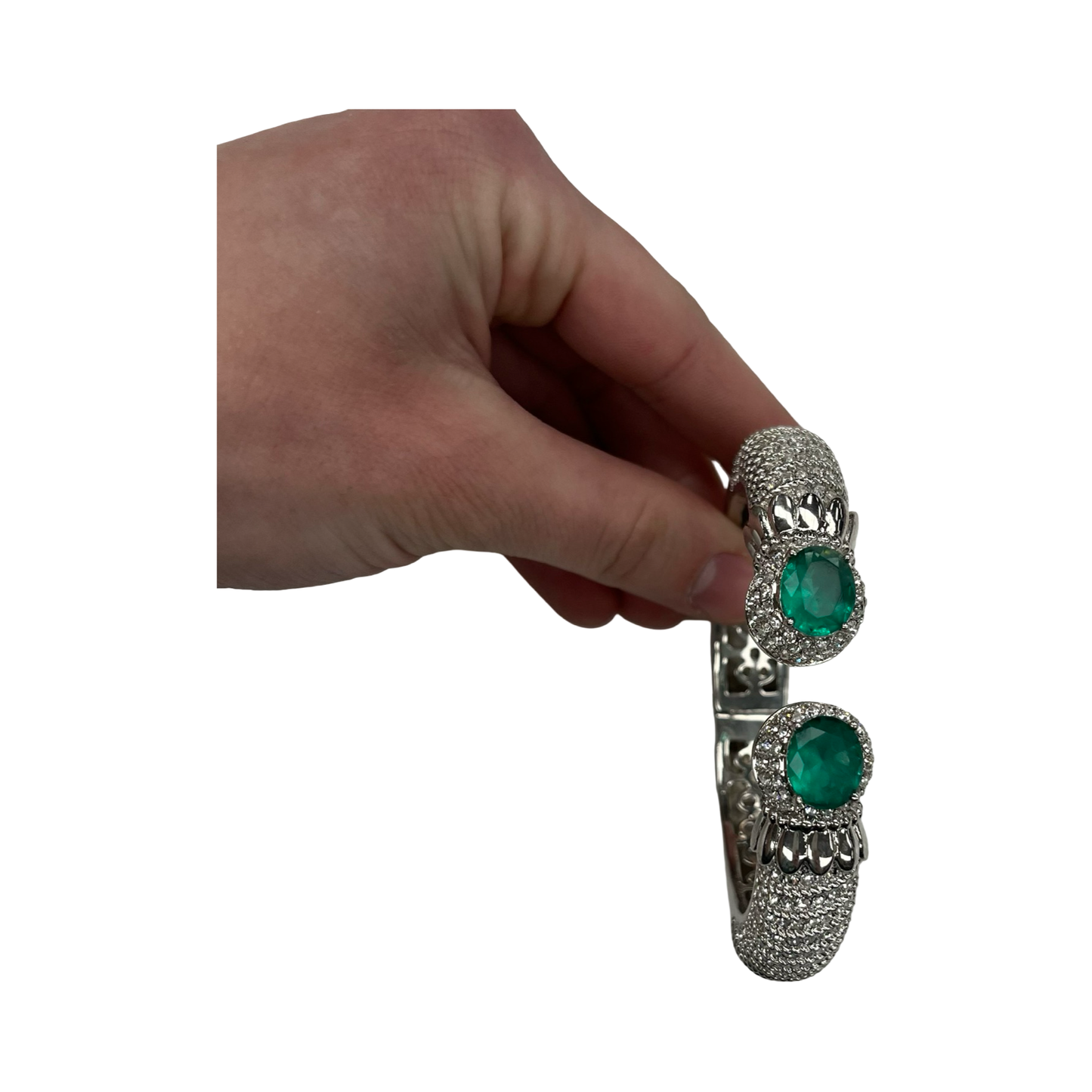 Bracelet Cuff By Cmc In Green & Silver