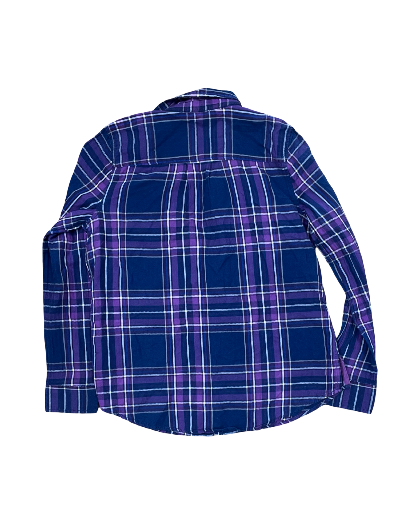 Blouse Ls By St Johns Bay In Blue & Purple, Size:M